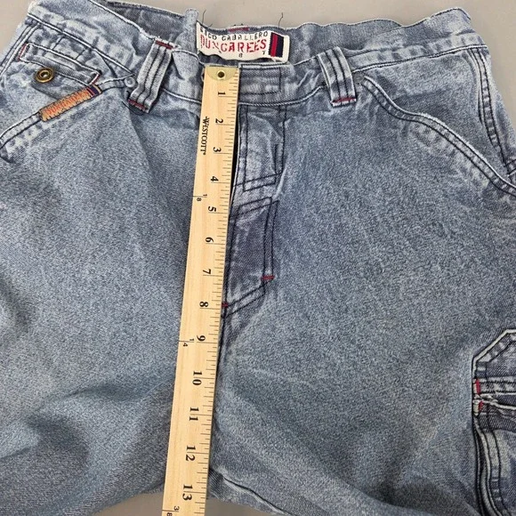 Esco Caballero Dungarees Cargo Shorts Mens 36 Blue Denim Y2K Hip Hop Streetwear - Picture 4 of 10